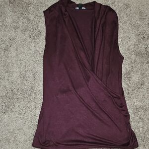 41 Hawthorn Maroon Sleeveless Wrap Blouse